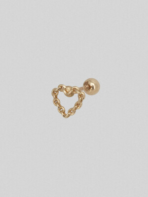 14k chain heart piercing