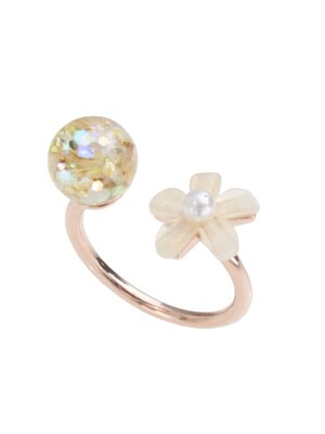 Yellow Flower in Snowball Ring