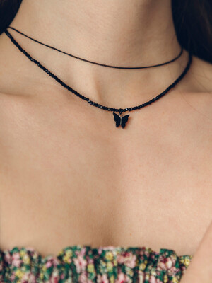 black butterfly necklace