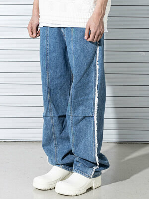 DOUBLE INCISON DENIM PANTS MSTJP001-BL