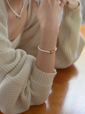 heart magnet cotton pearl bracelet