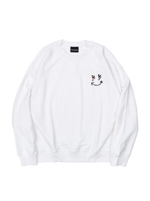 BBD Leopard Classic Smile Logo Sweatshirt (White)