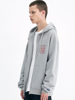 STAMP ZIP UP HOODIE (GREY)