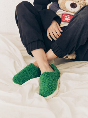 Holiday Fur Patform Loafers - Chunky Green