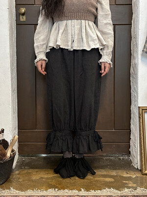 Linen warm-up frilled pants 린넨 웜업 프릴드 팬츠