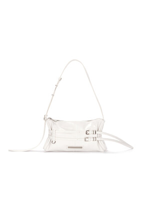 DOUBLE BELTED STRAP MINI BAG IN IVORY