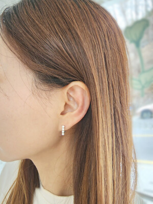 Cute pearl one touch Silver earring 큐트 진주 원터치 실버 귀걸이(실버925)