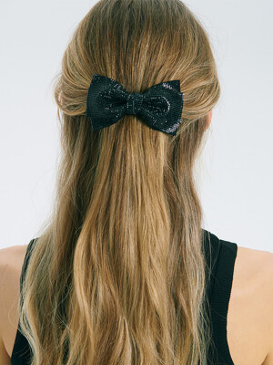 TWINKLE RIBBON HAIRPIN_BLACK