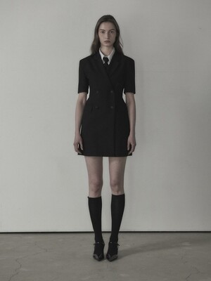 Jenn half-sleeve suit jacket dress - Black