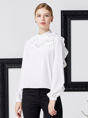 Shirring blouse(white)