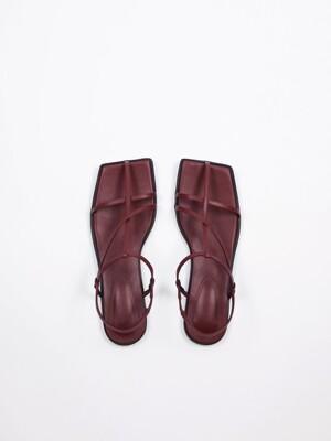 Yves Sandals Leather Wine