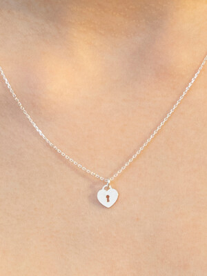 mini heart lock necklace (silver 925)