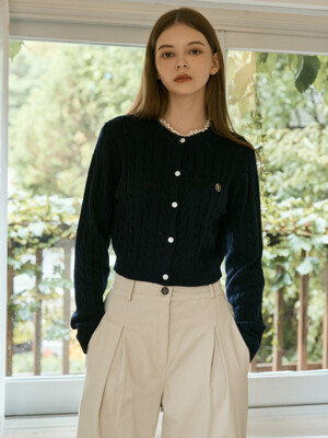 ANC GOLD CABLE CARDIGAN_NAVY