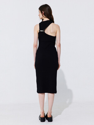 Back Cut-out Sleeveless Dress_Black