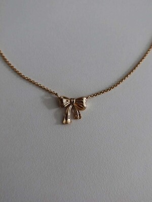 ribbon necklace - gold