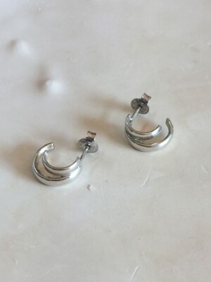 Two-ring earing [silver]