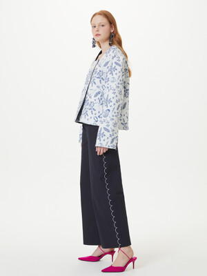 ROUND SIDE CUT PANTS (NAVY)