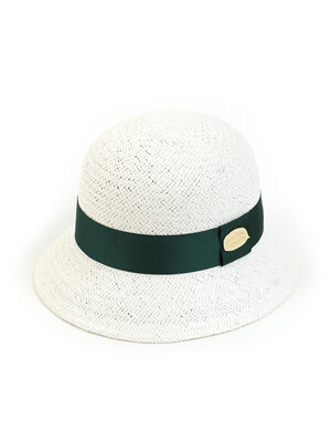 Green Line Summer White Cloche Hat 여름페도라