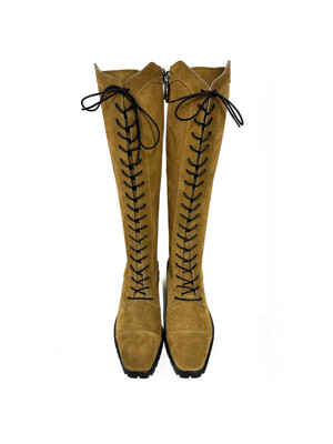 JDB00222306_LACE UP LONG BOOTS_CAMEL