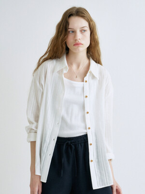 S Texture Stripe Shirt_White