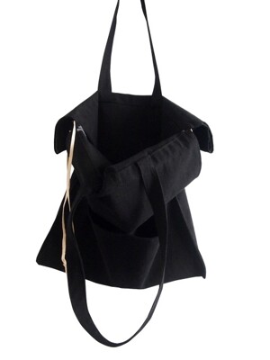 cotton shirring bag-black