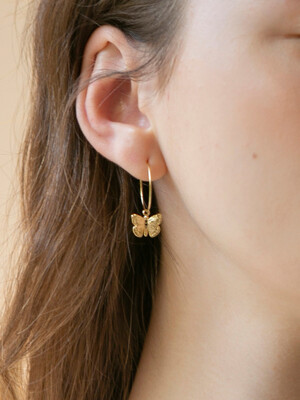 butterfly ring earrings (2colors)