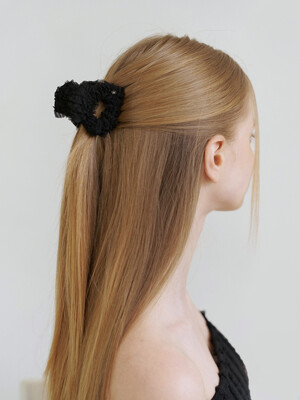 lace cubic point hair claw - black