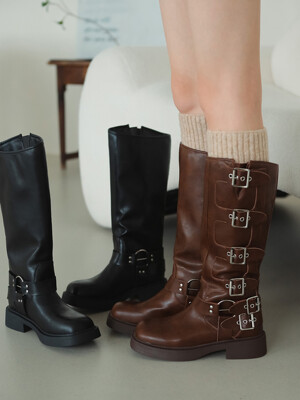 ljh1021 biker long boots _ 2colors