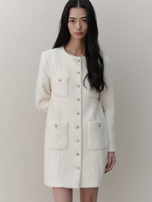 tweed jacket dress_cream