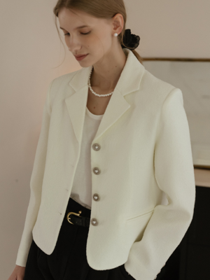 Grace tweed jacket(White)