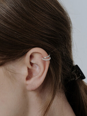 [silver925] TB018 two line cubic earcuff