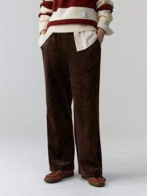 corduroy mink banding pants - brown