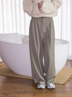 BUILDING WOOL PANTS  taupe