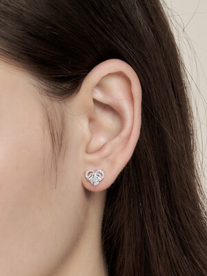 [sv925]ice cubic heart earring