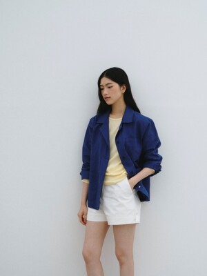 Linen Work Jacket Blue