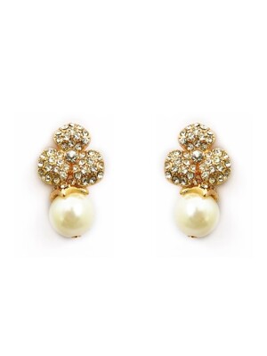pearl clover earrings
