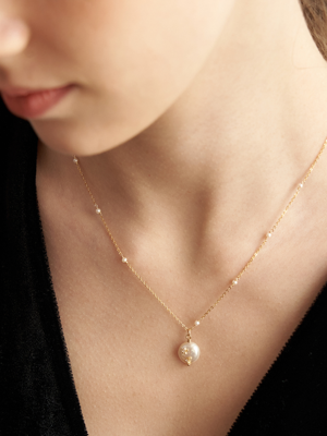 [14k gold filled] Mignon Pearl Point Necklace_NZ1141