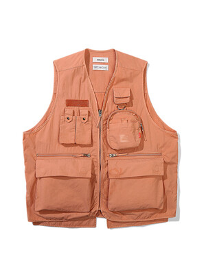 Garment Dyed Utility Vest (Orange)