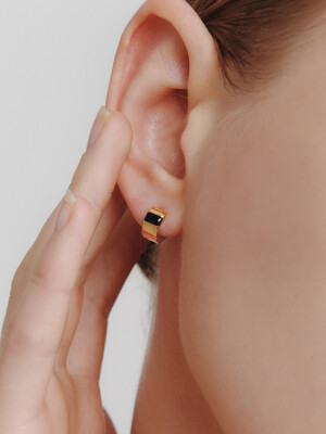 실버 925 엣지 바게트 스톤 원터치 귀걸이 #LSE78