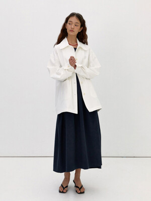 French cotton work jacket (White)