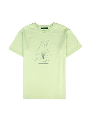 HEART CAT OVER FIT TEE_MINT