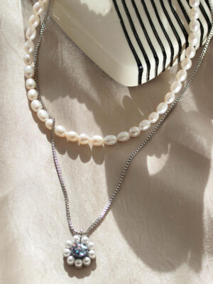 Daisy Snowball Pearl Necklace SET