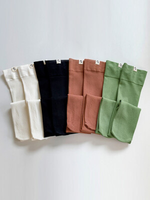 Basic Knee Socks (4Colors: White, Pink, Green, Black)
