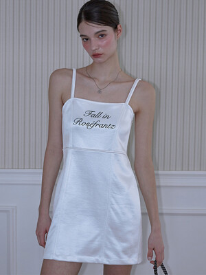 Satin Sleeveless Mini Dress [White]