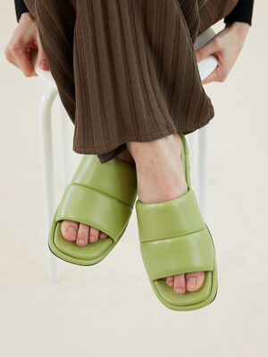 Laila Slides Leather Light Green
