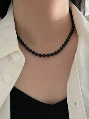 Black Gemstone Necklace_NC253