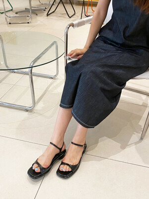 Jenny Sandals Leather Black 3cm