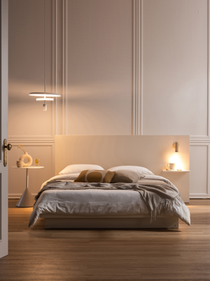 리움 LED 조명 호텔식 와이드 침대 (SS/Q) (설치상품)
