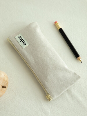 ouior flat pencil case - milk tea (topside zipper)