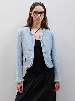 24 Spring_ Blue Boucle Blazer